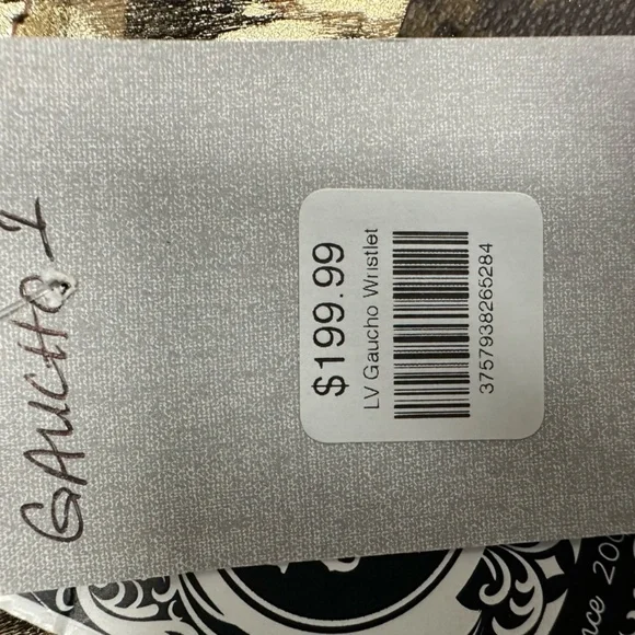 LV KEEP IT GYPSY GOUCHO WRISTLET Brown‎ Gold Metallic Leopard Print NWT - Picture 9 of 11